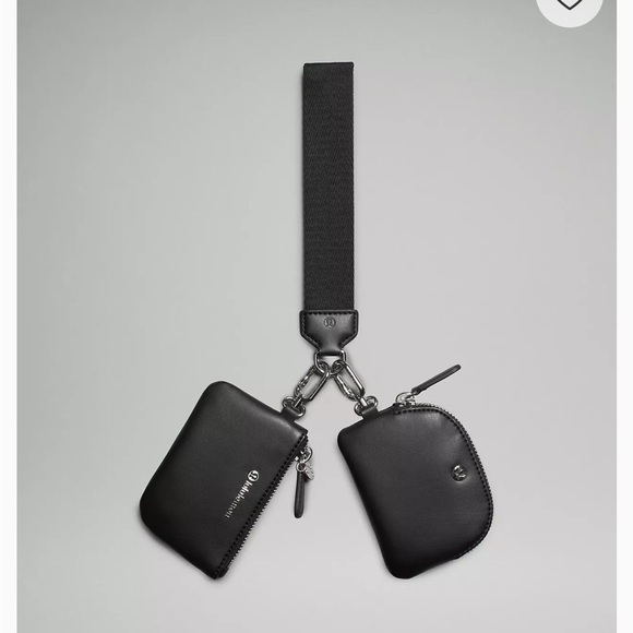 lululemon athletica Handbags - Lululemon athletica Dual Pouch Wristlet black bag purse gym keychain leather